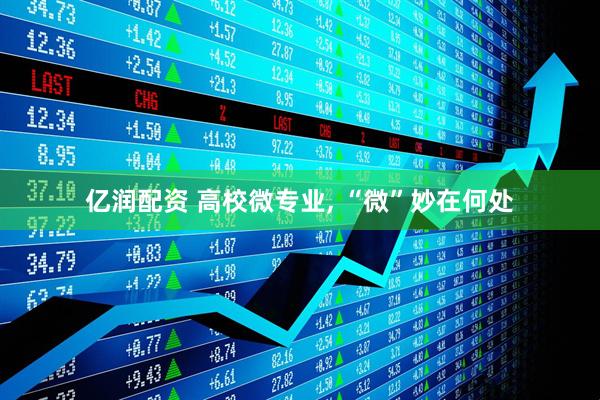 亿润配资 高校微专业, “微”妙在何处