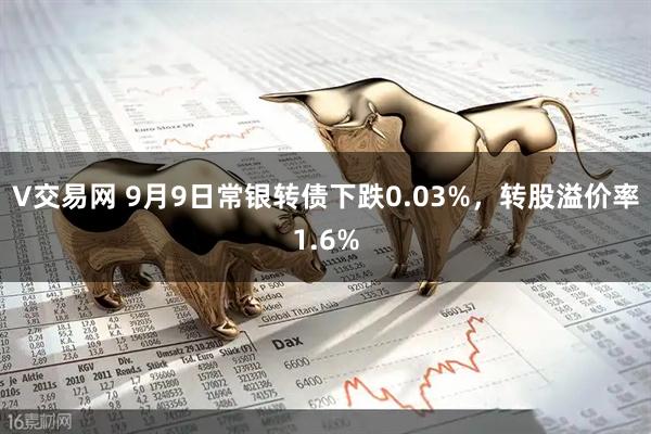 V交易网 9月9日常银转债下跌0.03%，转股溢价率1.6%